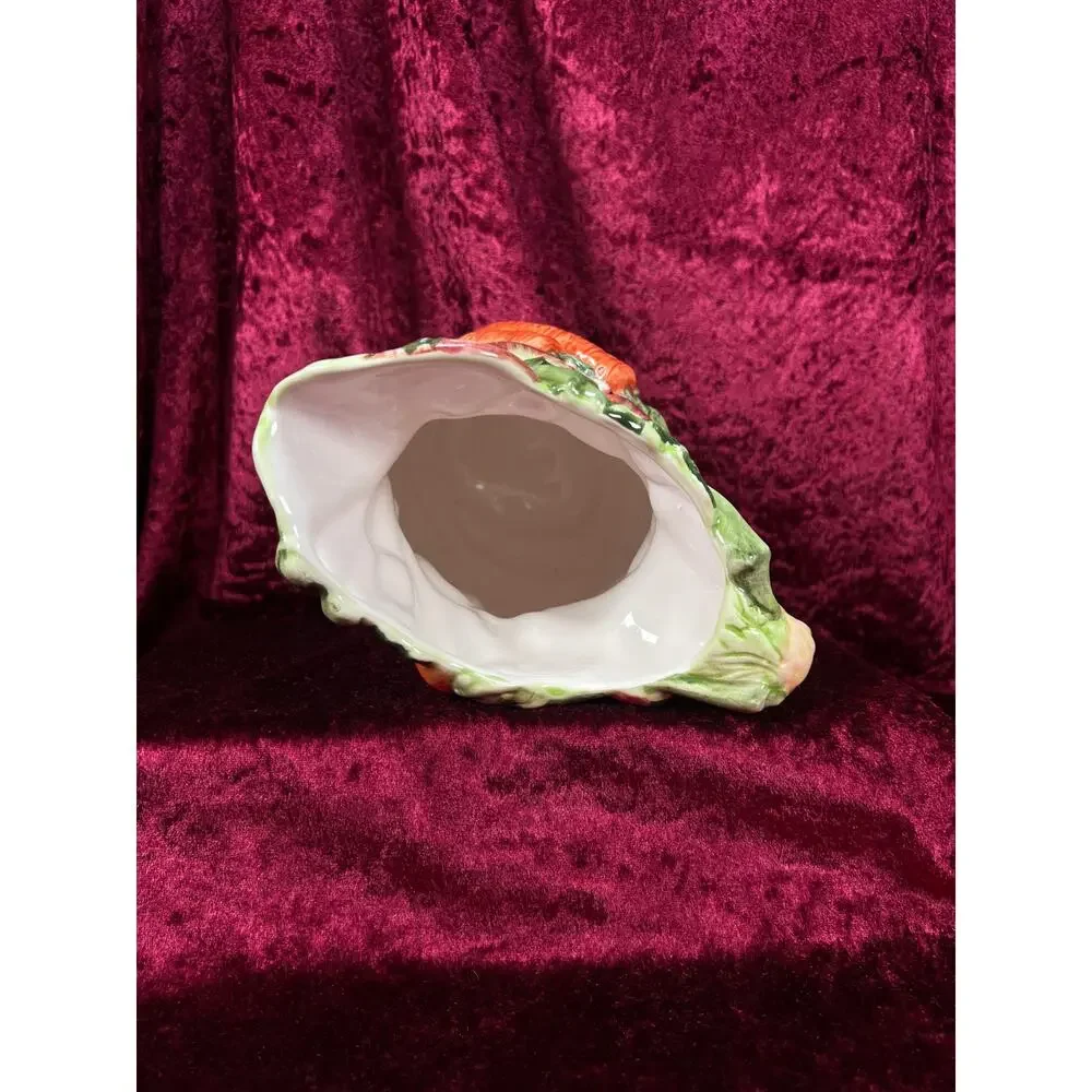 Vintage Ceramic Pitcher - Hand Painted 3D Vegetable Relief - World Bazaar Inc